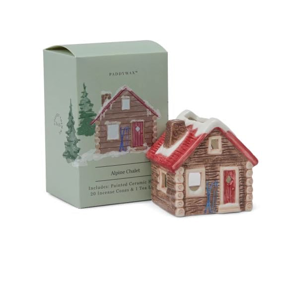 NO.05 ALPINE CHALET STYLE INCENSE & TEA LIGHT HOLDER (1 TEA LIGHT & 20 INCENSE CONES)