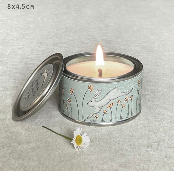 You make me happy when skies are grey tin candle 