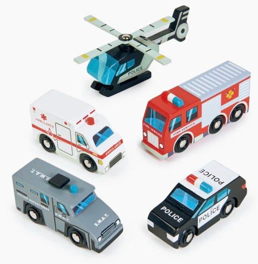 Emergency Vehicles Wooden Toys - Threadbear Design