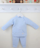 Baby Boy Quilted Two Piece Set With Bear Motif