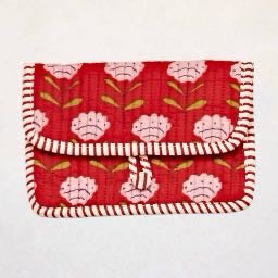 Fair Trade Quilted Cotton Clutch Purse - Handmade