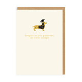 Graduation card you clever sausage enamel pin card