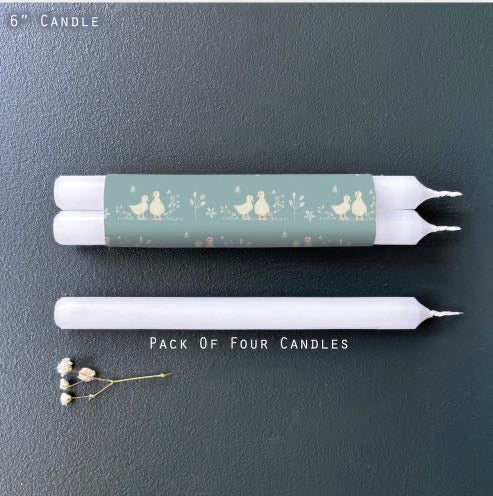 Duckling Design Wrapped Set of 4 Candles - East Of India