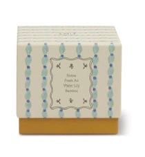 TULIP BLUE AND OCHRE GLASS SOY CANDLE - WISTERIA & WILLOW