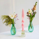 Small Light Green Glass Candle Holder