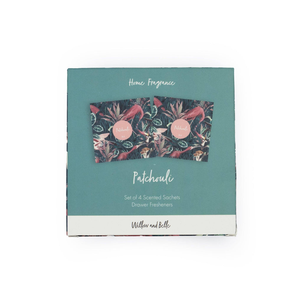 Willow and Belle Scented Sachet - Set of 4 Patchouli - Jungle Green Design