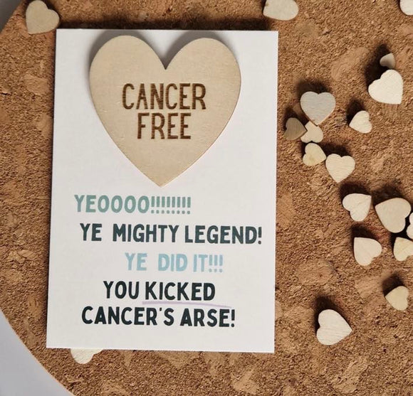 Cancer free wooden heart by parful stuff