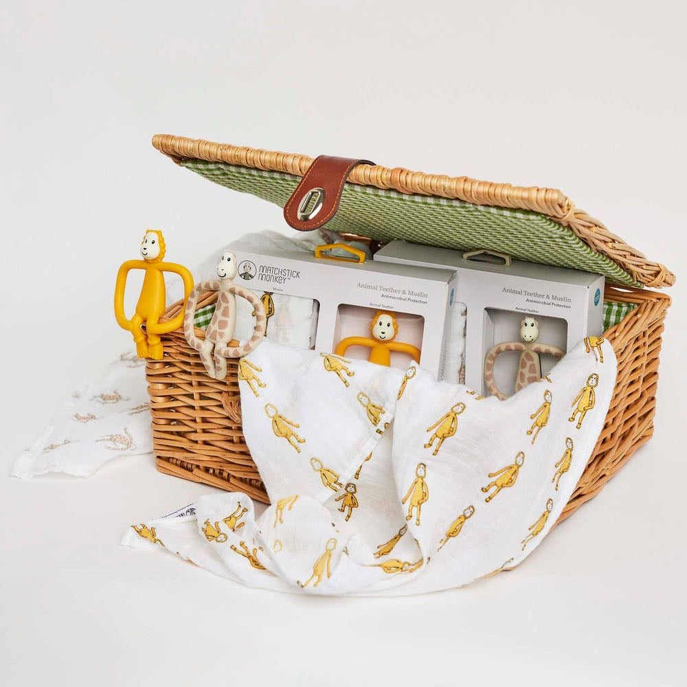 Ludo Lion Teether & Muslin Gift Set - Matchstick Monkey