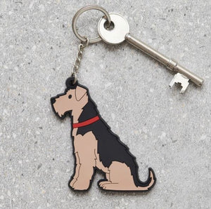 Airedale/Welsh Terrier Keyring - Sweet William