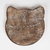 Wooden Carved Cat Coaster - Set Of 6