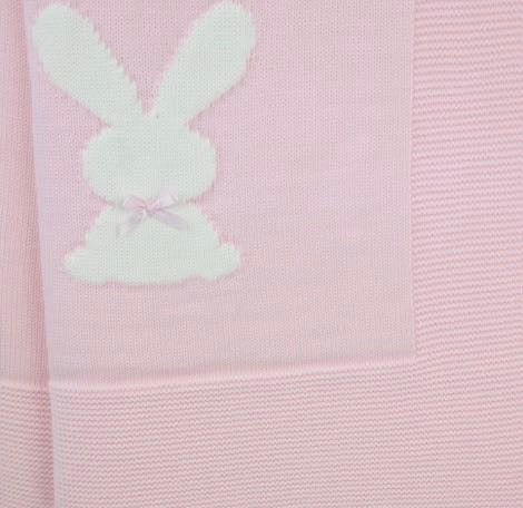Pink bunny baby Blanket 