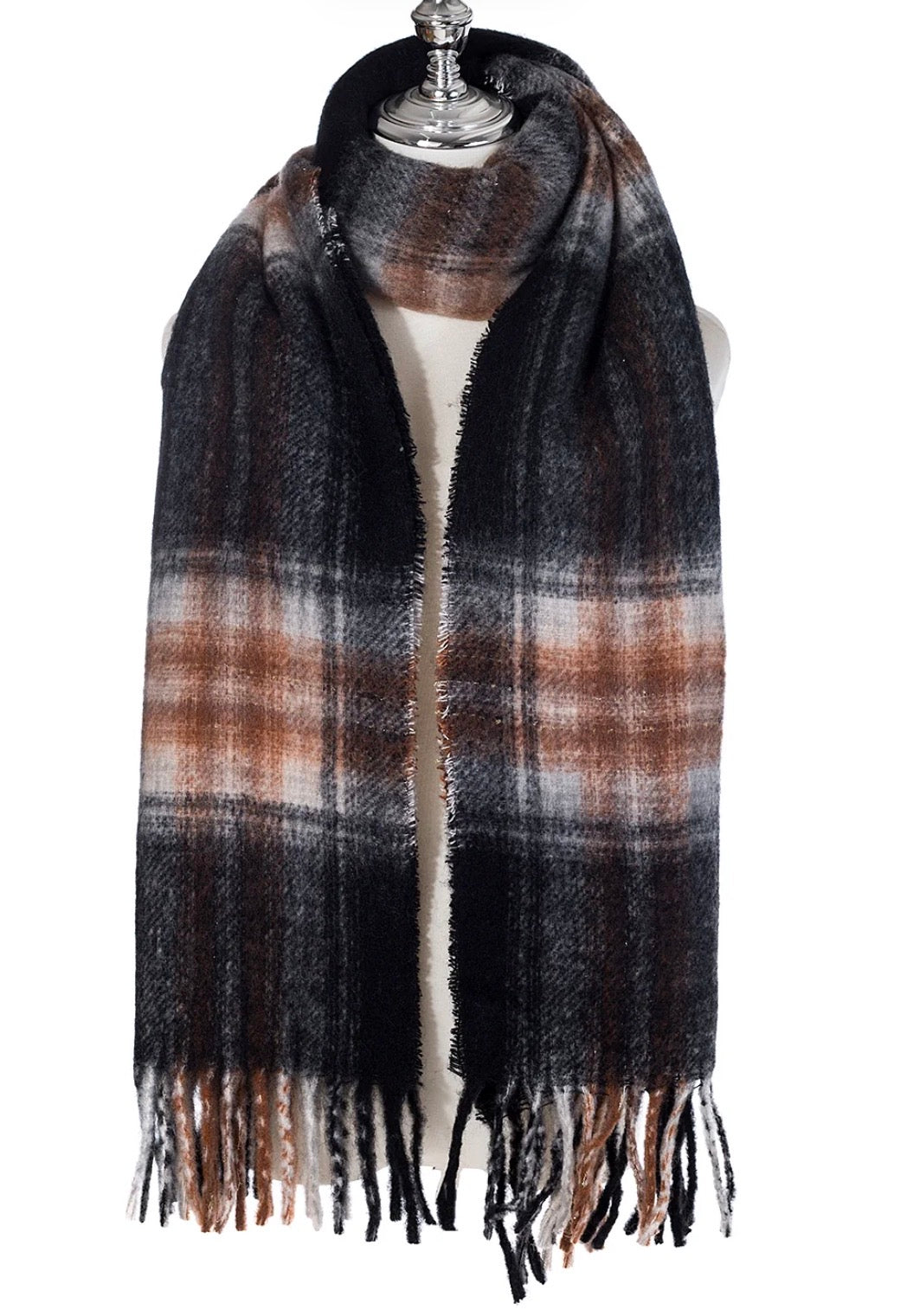 Oversized Plaid Blanket Scarf | Cosy Chunky Check Gift for Her
