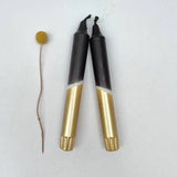Black & Gold Dip Dyed Dinner Candles