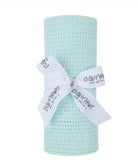 Cellular Cotton Baby/Cot Blanket - mint