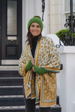 Sage & Mustard Leopard Print Soft Winter Scarf