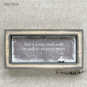 'Dad is an amazing person' Wooden Box Frame - East of India