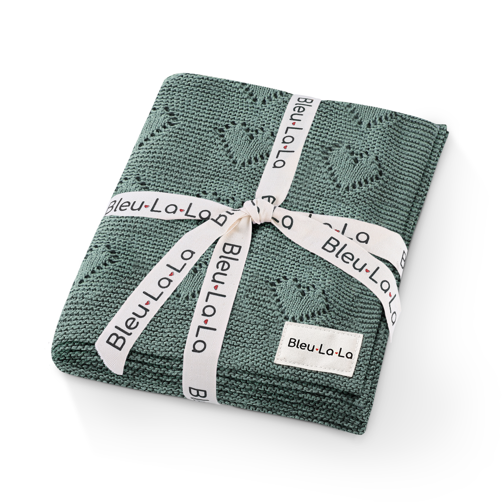 100% Luxury Cotton Receiving Swaddle Baby Blanket - Heart