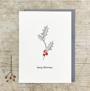 Holly & Berry Merry Christmas Card - East of India