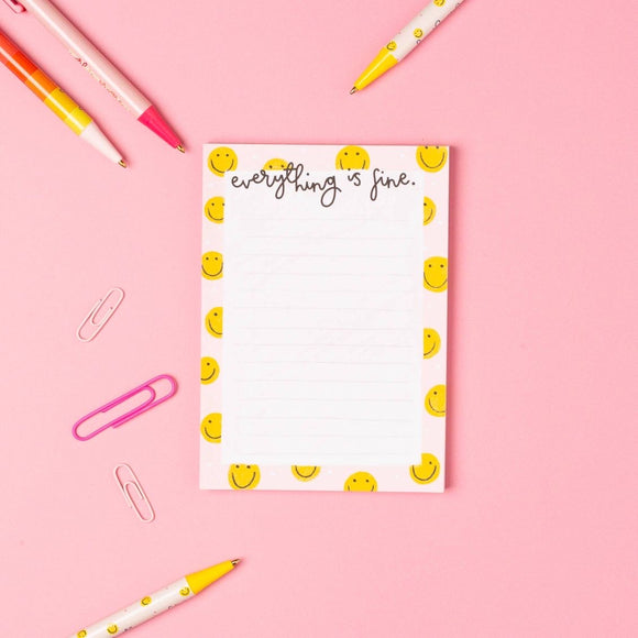 A6 notepad - everything is fine by oh laura