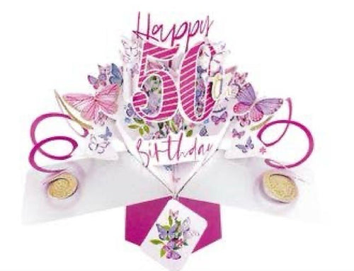 50th Birthday - Pop-Up Greeting Card - Second Nature