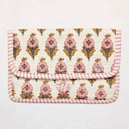 Fair Trade Quilted Cotton Clutch Purse - Handmade
