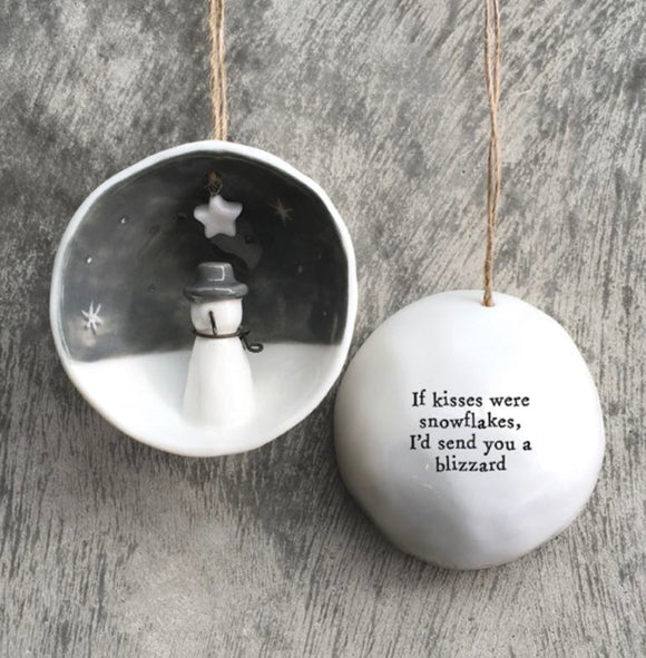 'If kisses where snowflakes' Half Bauble - East Of India