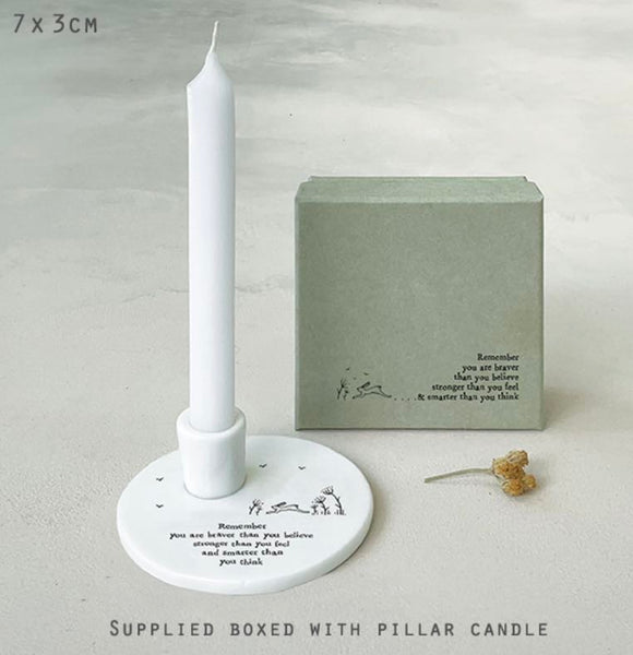 'You Are Braver Than You Believe' Candle Holder - East Of India
