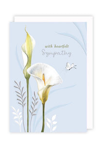 With Heartfelt Sympathy - White Lillies card