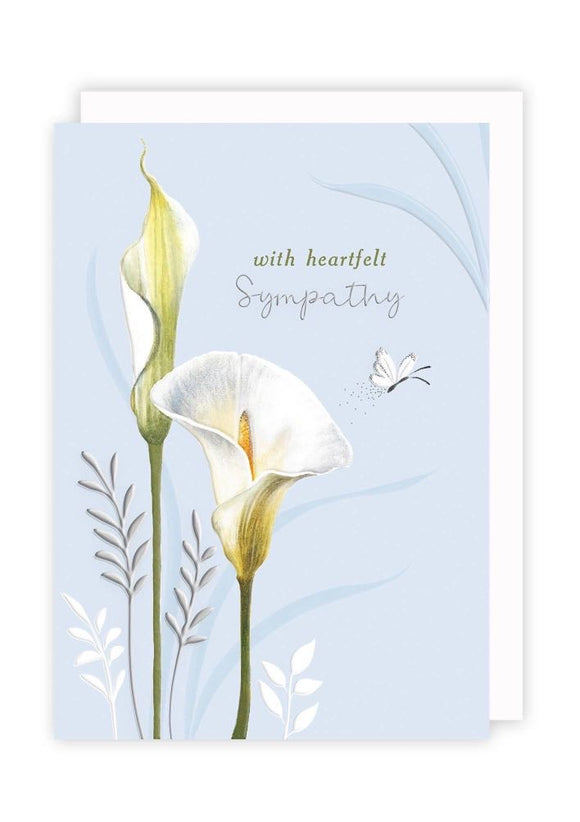 With Heartfelt Sympathy - White Lillies card