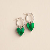 Love Grows Here Silver Heart Hoops Earrings- Pepper You