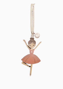 Ballerina silver enamel Christmas decoration  