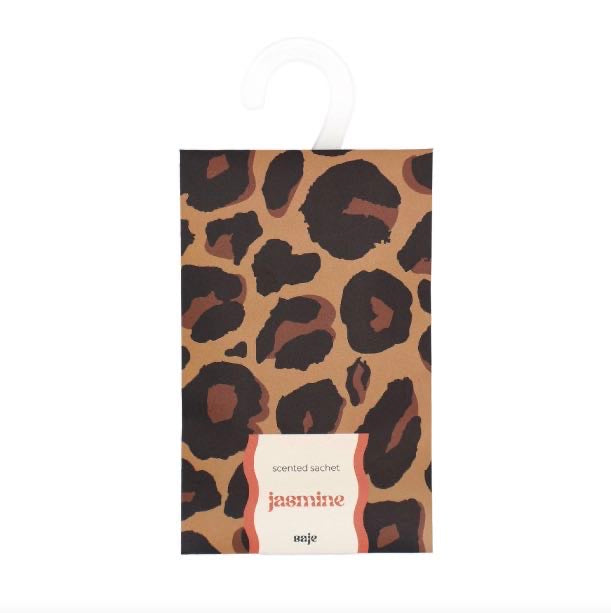 Saje Scented Hanging Sachet - Set of 4 Jasmine - Leopard Print Design