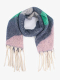Navy/Green Wave Colour Block Heavyweight Scarf