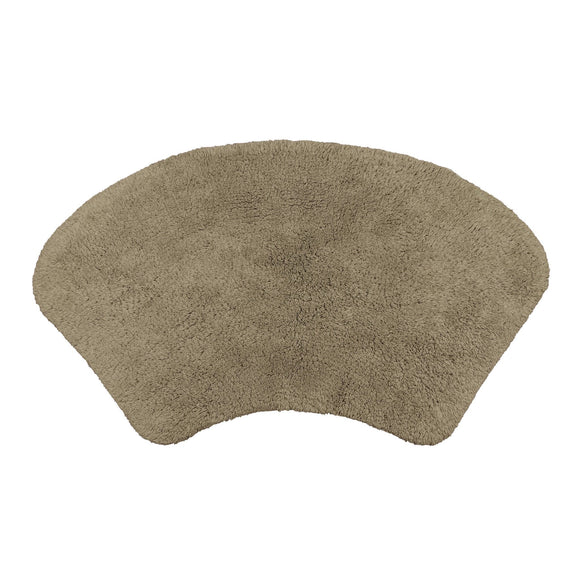 Curved Shower Mat - 100% Cotton Rounded Bath Mat in Mocha