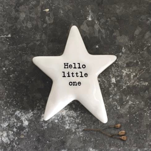 Hello Little One Star Porcelain Token - East of India