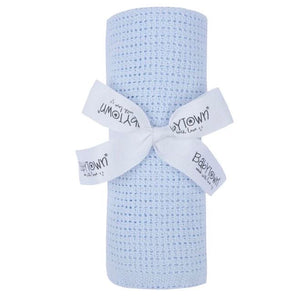 Cellular Cotton Baby/Cot Blanket - Baby blue colour