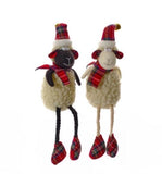 Christmas Tartan Sheep Shelf Sitter Decoration