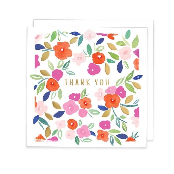 Thank you - WhiteAllover Floral - Daisies Greeting Card