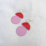 Orla Earrings - dusky rose & rust