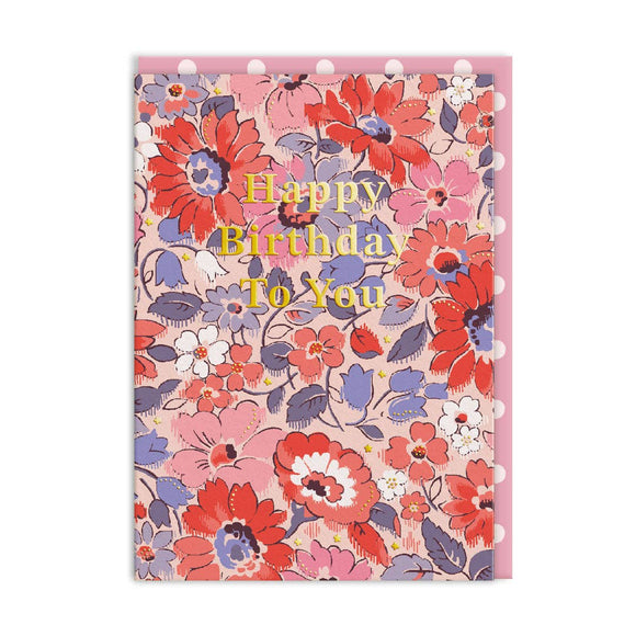 Happy birthday to you ditsy greeting card