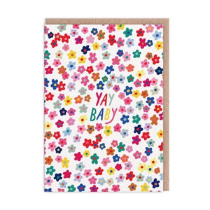 Yay Baby Flowers New Baby Greeting Card