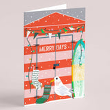 Coastal Christmas card - Christmas at the beach hut