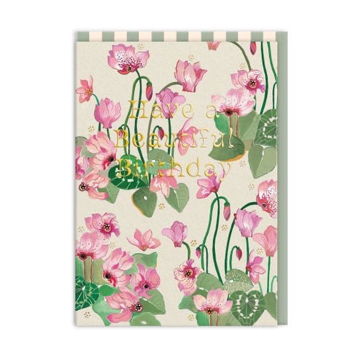 Beautiful Birthday Cyclamen Greeting Card - Cath Kidston