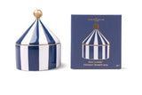 Hand Painted Ceramic Trinket Box – Blue & White Circus Tent