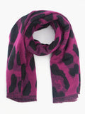 Black/Fuchsia Leopard Print Heavyweight Scarf