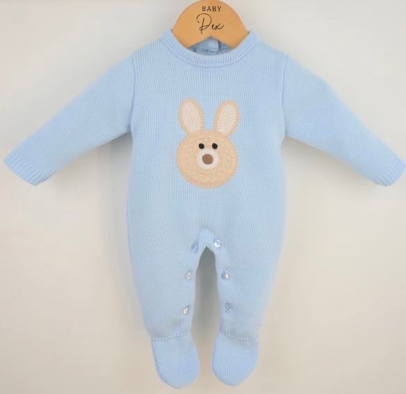 Blue Bunny Romper: 0-3 months