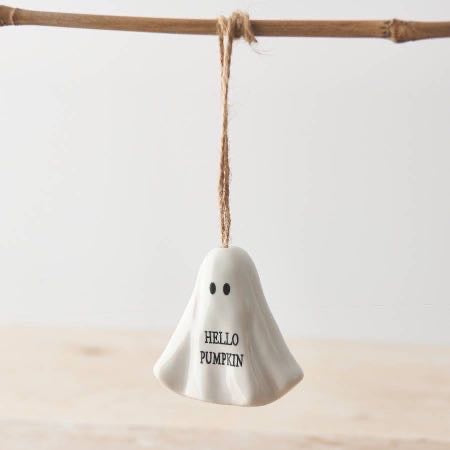 Hello Pumpkin Hanging Ghost Decoration