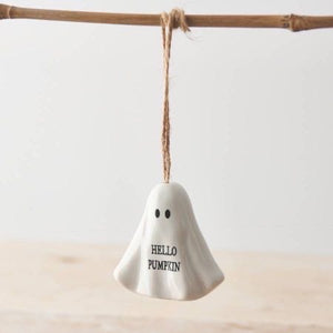 Hello Pumpkin Hanging Ghost Decoration