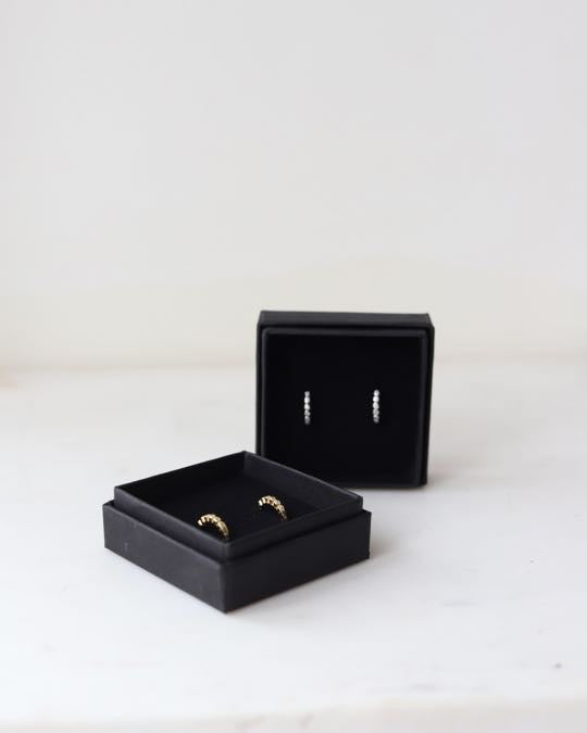 Sparkle Huggies Sterling Silver | 18k Gold