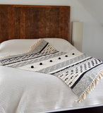 Nina Bobble Boho Throw - Scandi Monochrome Textured Blanket